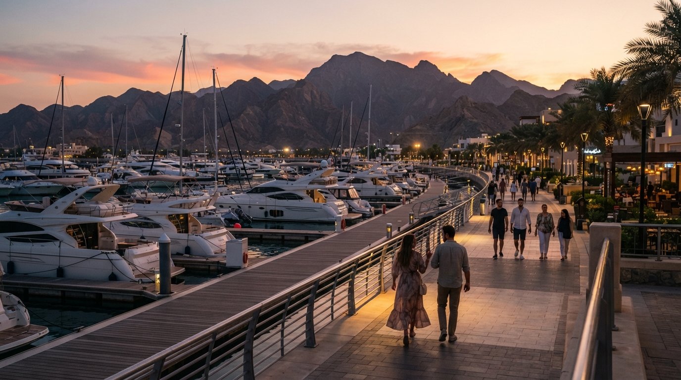 Al Mouj, Muscat: Mariner-området, hvor havet sætter tempoet